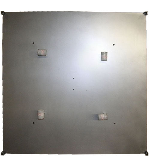 Meyda Lighting Quadrato 51" 4-Light Nickel Illusion Flush Mount Light With White Shade Glass
