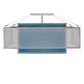 Meyda Lighting Quadrato 51" 4-Light Nickel Umador Semi-flush Mount Light With Teal Linen Textrene & Silver TextraLite Shade