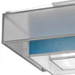 Meyda Lighting Quadrato 51" 4-Light Nickel Umador Semi-flush Mount Light With Teal Linen Textrene & Silver TextraLite Shade