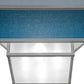Meyda Lighting Quadrato 51" 4-Light Nickel Umador Semi-flush Mount Light With Teal Linen Textrene & Silver TextraLite Shade