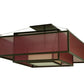 Meyda Lighting Quadrato 51" 4-Light Timeless Bronze Umador Semi-flush Mount Ceiling Light With Aubergine Organza Shade