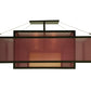 Meyda Lighting Quadrato 51" 4-Light Timeless Bronze Umador Semi-flush Mount Ceiling Light With Aubergine Organza Shade