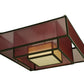 Meyda Lighting Quadrato 51" 4-Light Timeless Bronze Umador Semi-flush Mount Ceiling Light With Aubergine Organza Shade
