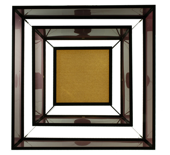 Meyda Lighting Quadrato 51" 4-Light Timeless Bronze Umador Semi-flush Mount Ceiling Light With Aubergine Organza Shade