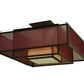 Meyda Lighting Quadrato 51" 4-Light Timeless Bronze Umador Semi-flush Mount Ceiling Light With Aubergine Organza Shade