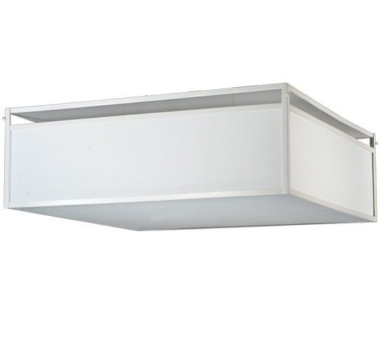 Meyda Lighting Quadrato 51" 4-Light White Illusion Flush Mount Light With White Textrene Shade