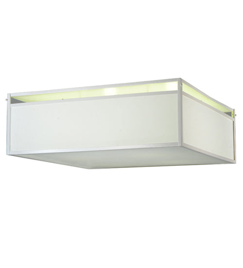 Meyda Lighting Quadrato 51" 4-Light White Illusion Flush Mount Light With White Textrene Shade