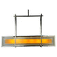 Meyda Lighting Quadrato 54" 6-Light Chrome Lange Island Pendant Light With Amber and Clear Seed Shade Glass