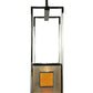Meyda Lighting Quadrato 54" 6-Light Chrome Lange Island Pendant Light With Amber and Clear Seed Shade Glass