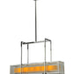 Meyda Lighting Quadrato 54" 6-Light Chrome Lange Island Pendant Light With Amber and Clear Seed Shade Glass