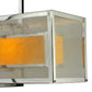 Meyda Lighting Quadrato 54" 6-Light Chrome Lange Island Pendant Light With Amber and Clear Seed Shade Glass