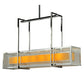 Meyda Lighting Quadrato 54" 6-Light Chrome Lange Island Pendant Light With Amber and Clear Seed Shade Glass