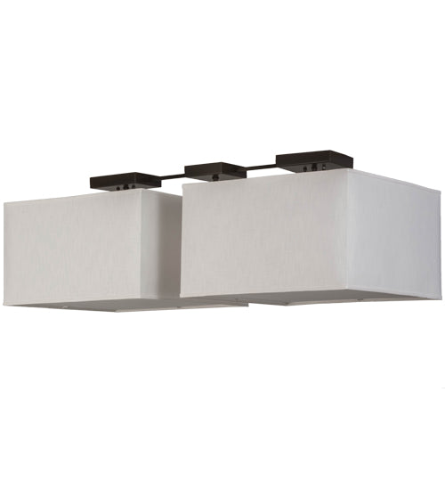 Meyda Lighting Quadrato 55" 8-Light Timeless Bronze Pendant Light With Brussels Linen Textrene And Statuario Idalight Shade