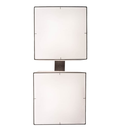 Meyda Lighting Quadrato 55" 8-Light Timeless Bronze Pendant Light With Brussels Linen Textrene And Statuario Idalight Shade