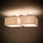 Meyda Lighting Quadrato 55" 8-Light Weatherable Silver Pendant Light With Beige Natural Textrene & White Statuario Idalight Shade Glass