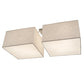 Meyda Lighting Quadrato 55" 8-Light Weatherable Silver Pendant Light With Beige Natural Textrene & White Statuario Idalight Shade Glass