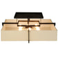 Meyda Lighting Quadrato 55"Sq 8-Light Oil Rubbed Bronze Massage Semi-flush Mount Ceiling Light With Homespun Beige Textrene Shade