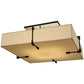 Meyda Lighting Quadrato 55"Sq 8-Light Oil Rubbed Bronze Massage Semi-flush Mount Ceiling Light With Homespun Beige Textrene Shade