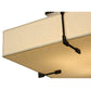 Meyda Lighting Quadrato 55"Sq 8-Light Oil Rubbed Bronze Massage Semi-flush Mount Ceiling Light With Homespun Beige Textrene Shade
