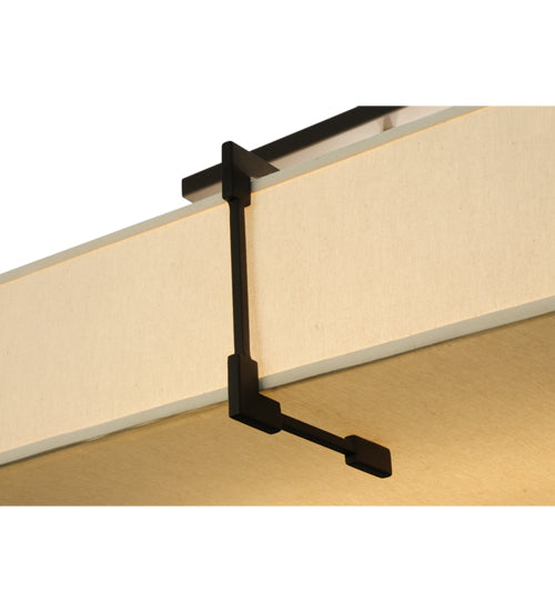 Meyda Lighting Quadrato 55"Sq 8-Light Oil Rubbed Bronze Massage Semi-flush Mount Ceiling Light With Homespun Beige Textrene Shade
