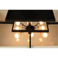 Meyda Lighting Quadrato 55"Sq 8-Light Oil Rubbed Bronze Massage Semi-flush Mount Ceiling Light With Homespun Beige Textrene Shade
