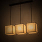 Meyda Lighting Quadrato 57" 3-Light Chestnut Kessler Island Pendant Light With Beige Sahara Taupe Idalight Shade Glass