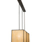 Meyda Lighting Quadrato 57" 3-Light Chestnut Kessler Island Pendant Light With Beige Sahara Taupe Idalight Shade Glass