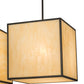 Meyda Lighting Quadrato 57" 3-Light Chestnut Kessler Island Pendant Light With Beige Sahara Taupe Idalight Shade Glass