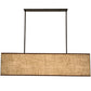 Meyda Lighting Quadrato 59" 5-Light Timeless Bronze Lounge Island Pendant Light With Beige Burlap Textrene & White Statuario Idalight Shade