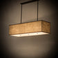 Meyda Lighting Quadrato 59" 5-Light Timeless Bronze Lounge Island Pendant Light With Beige Burlap Textrene & White Statuario Idalight Shade