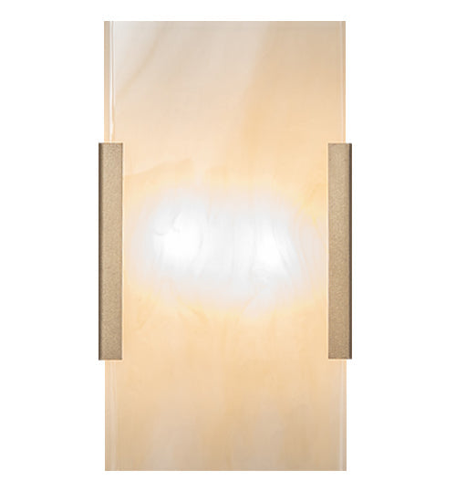 Meyda Lighting Quadrato 6" 2-Light Gold Metallic Vicio Wall Sconce With Beige Sahara Taupe Idalight Shade