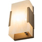 Meyda Lighting Quadrato 6" 2-Light Gold Metallic Vicio Wall Sconce With Beige Sahara Taupe Idalight Shade