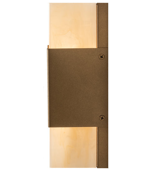 Meyda Lighting Quadrato 6" 2-Light Gold Metallic Vicio Wall Sconce With Beige Sahara Taupe Idalight Shade