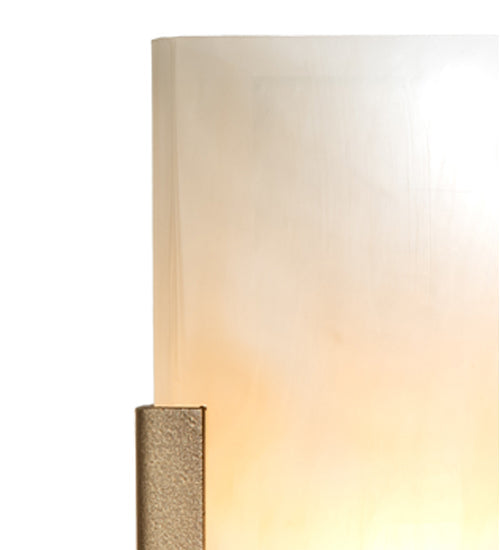 Meyda Lighting Quadrato 6" 2-Light Gold Metallic Vicio Wall Sconce With Beige Sahara Taupe Idalight Shade