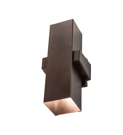 Meyda Lighting Quadrato 6" 2-Light Mahogany Bronze Torre Wall Sconce