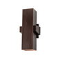 Meyda Lighting Quadrato 6" 2-Light Mahogany Bronze Torre Wall Sconce