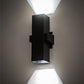 Meyda Lighting Quadrato 6" 2-Light Textured Black Torre Wall Sconce