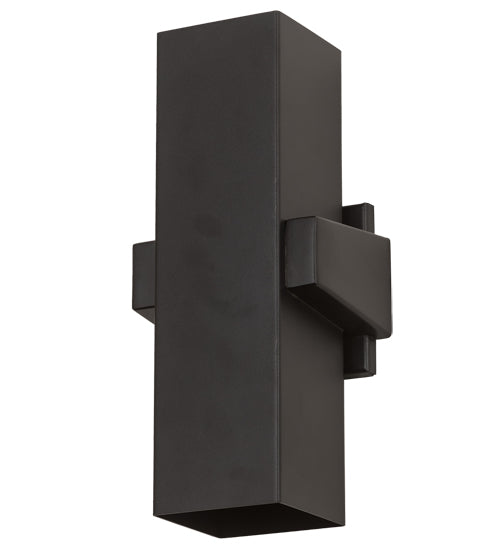 Meyda Lighting Quadrato 6" 2-Light Textured Black Torre Wall Sconce