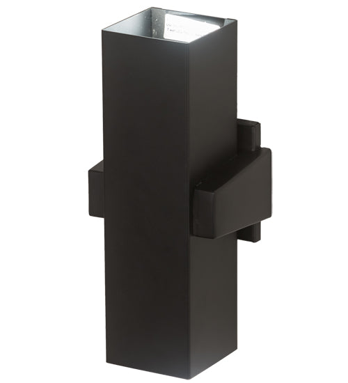 Meyda Lighting Quadrato 6" 2-Light Textured Black Torre Wall Sconce