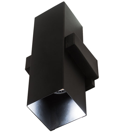 Meyda Lighting Quadrato 6" 2-Light Textured Black Torre Wall Sconce