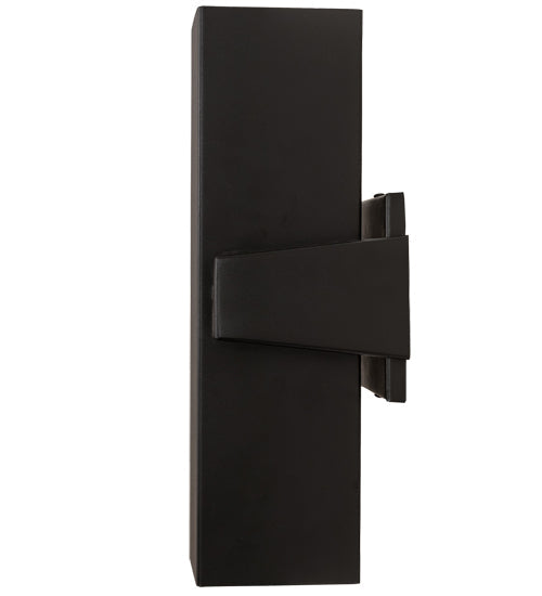 Meyda Lighting Quadrato 6" 2-Light Textured Black Torre Wall Sconce