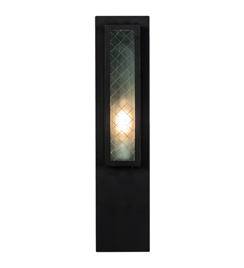 Meyda Lighting Quadrato 6" Bronze Diamond Wall Sconce With Frosted Wire Shade Glass