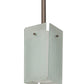 Meyda Lighting Quadrato 6" Brushed Nickel Mini Pendant Light With White Cylinder & Frosted Rainy Shade Glass