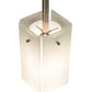 Meyda Lighting Quadrato 6" Brushed Nickel Mini Pendant Light With White Cylinder & Frosted Rainy Shade Glass