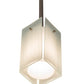 Meyda Lighting Quadrato 6" Brushed Nickel Mini Pendant Light With White Cylinder & Frosted Rainy Shade Glass