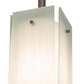 Meyda Lighting Quadrato 6" Brushed Nickel Mini Pendant Light With White Cylinder & Frosted Rainy Shade Glass