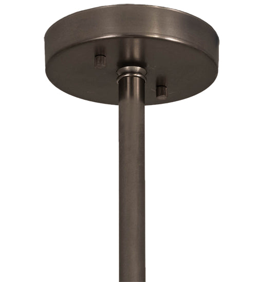 Meyda Lighting Quadrato 6" Brushed Nickel Mini Pendant Light With White Cylinder & Frosted Rainy Shade Glass