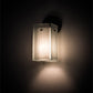 Meyda Lighting Quadrato 6" Brushed Nickel Wall Sconce With White Cylinder & Frosted Rainy Shade Glass