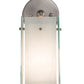 Meyda Lighting Quadrato 6" Brushed Nickel Wall Sconce With White Cylinder & Frosted Rainy Shade Glass