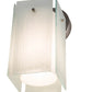 Meyda Lighting Quadrato 6" Brushed Nickel Wall Sconce With White Cylinder & Frosted Rainy Shade Glass